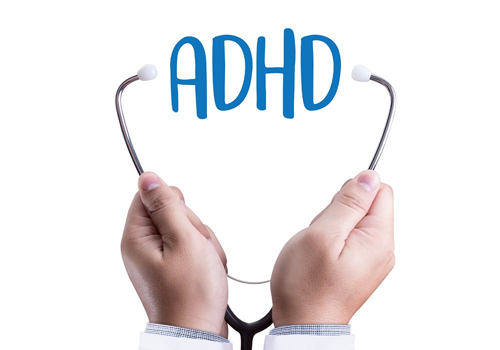 adhd concept printed diagnosis attention deficit hyperactivity disorder